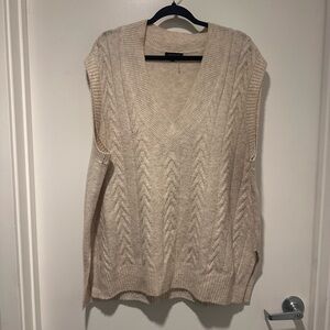 1. State Cream V-Neck Cable Sweater